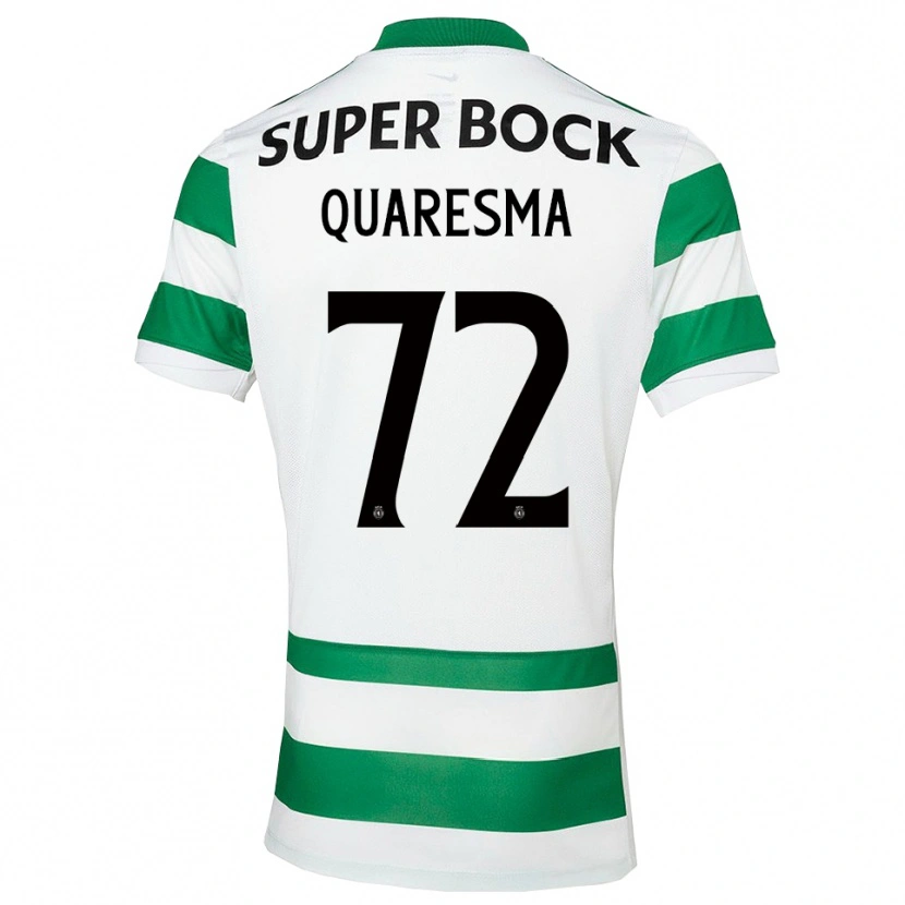 Danxen Kinder Eduardo Quaresma #72 Grün Weiß Heimtrikot Trikot 2025/26 T-Shirt