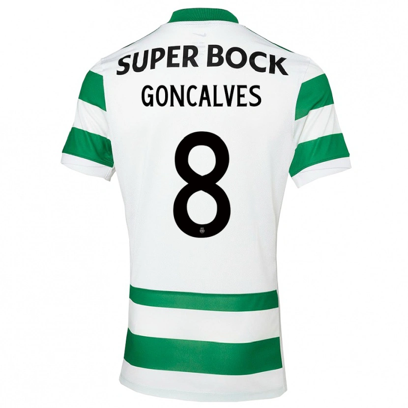 Danxen Kinder Pedro Gonçalves #8 Grün Weiß Heimtrikot Trikot 2025/26 T-Shirt
