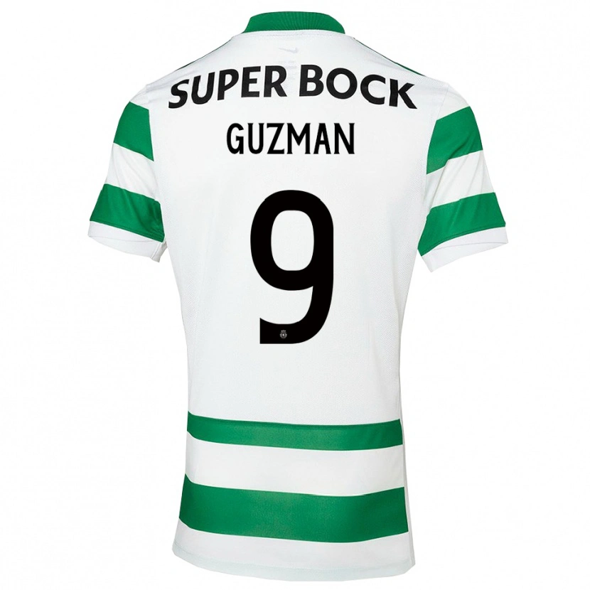 Danxen Kinder Víctor Guzmán #9 Grün Weiß Heimtrikot Trikot 2025/26 T-Shirt