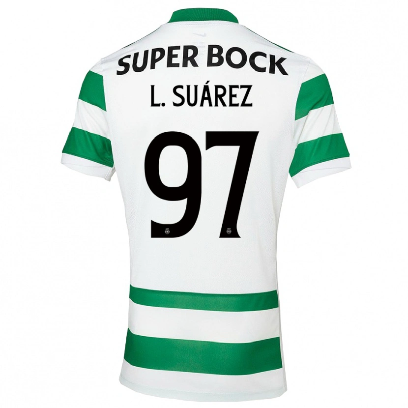 Danxen Kinder Luis Suárez #97 Grün Weiß Heimtrikot Trikot 2025/26 T-Shirt