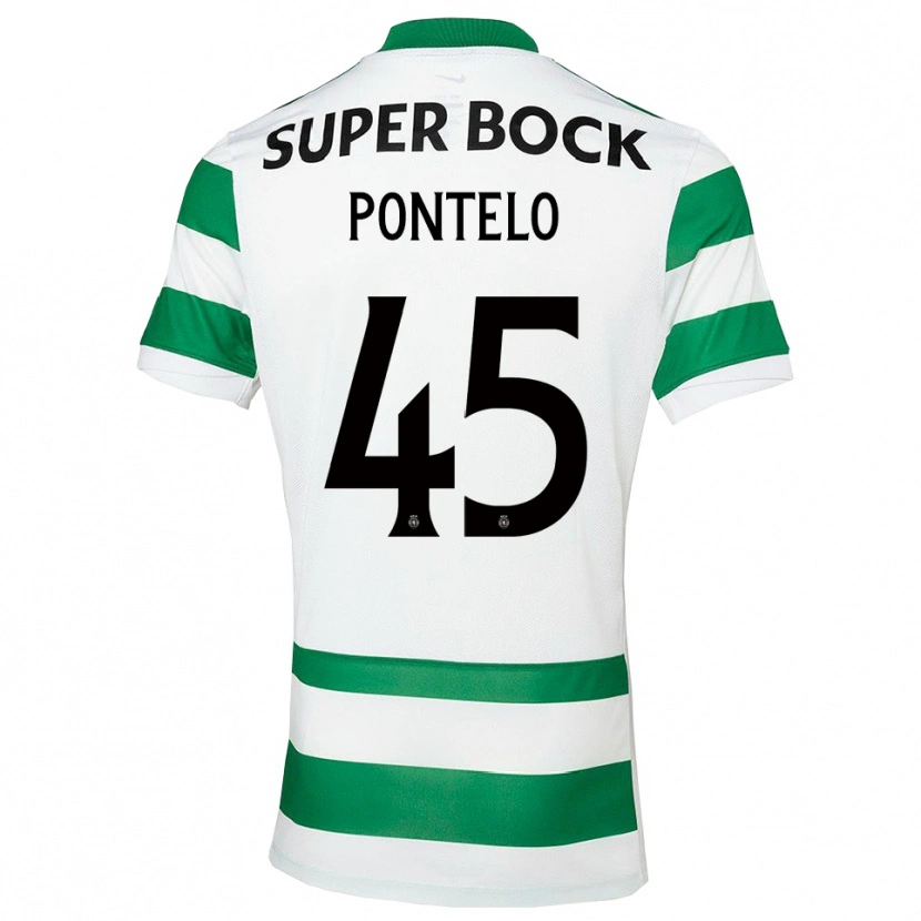 Danxen Kinder Rafael Pontelo #45 Grün Weiß Heimtrikot Trikot 2025/26 T-Shirt