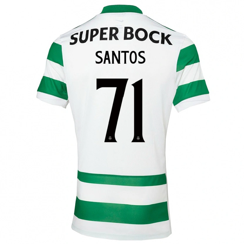 Danxen Kinder Denilson Santos #71 Grün Weiß Heimtrikot Trikot 2025/26 T-Shirt