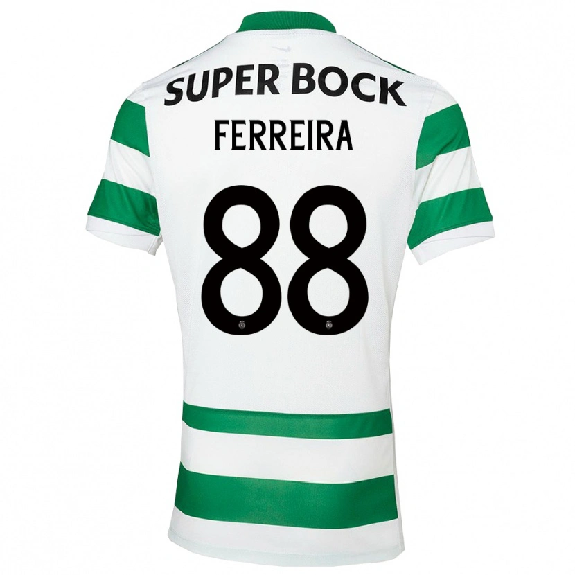 Danxen Kinder Tiago Ferreira #88 Grün Weiß Heimtrikot Trikot 2025/26 T-Shirt