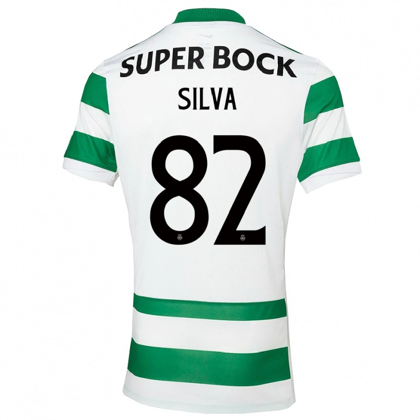 Danxen Kinder Gabriel Silva #82 Grün Weiß Heimtrikot Trikot 2025/26 T-Shirt