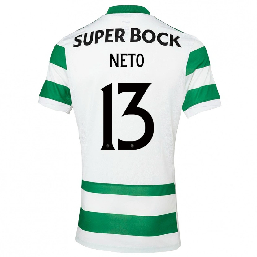 Danxen Kinder Luis Neto #13 Grün Weiß Heimtrikot Trikot 2025/26 T-Shirt