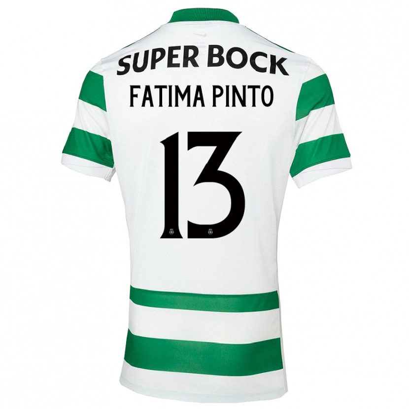 Danxen Kinder Fátima Alexandra Figueira Pinto #13 Grün Weiß Heimtrikot Trikot 2025/26 T-Shirt