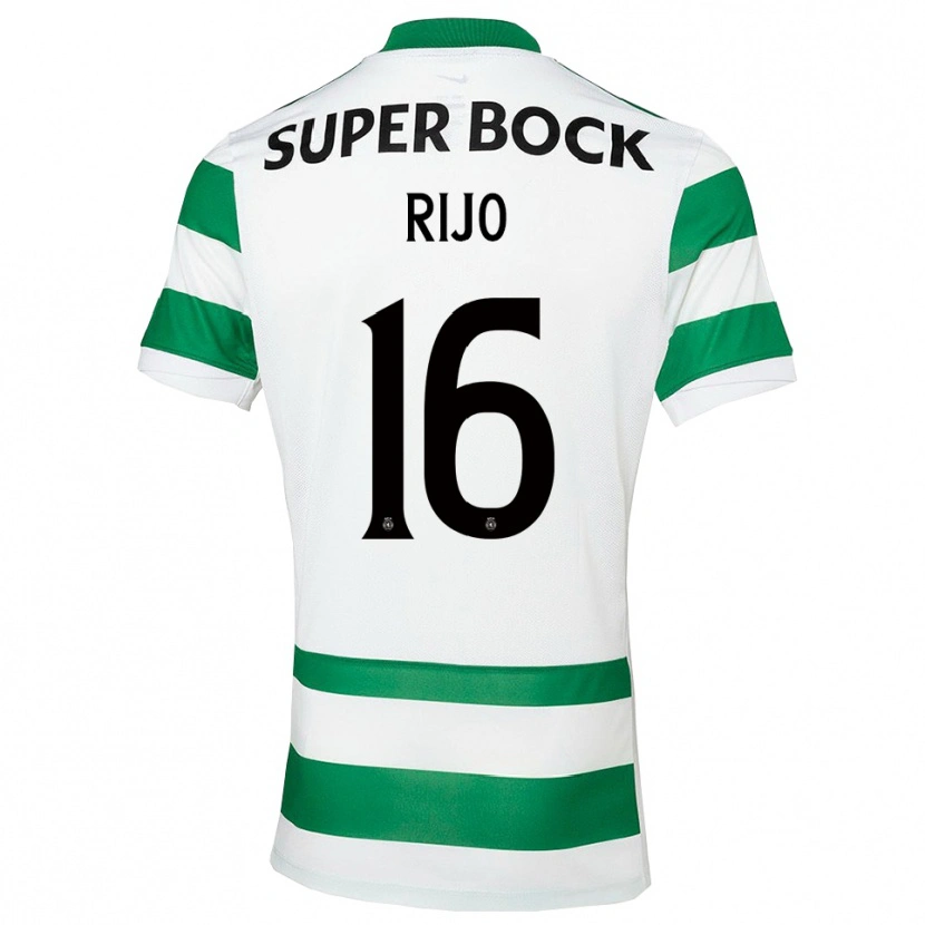Danxen Kinder João Rijo #16 Grün Weiß Heimtrikot Trikot 2025/26 T-Shirt