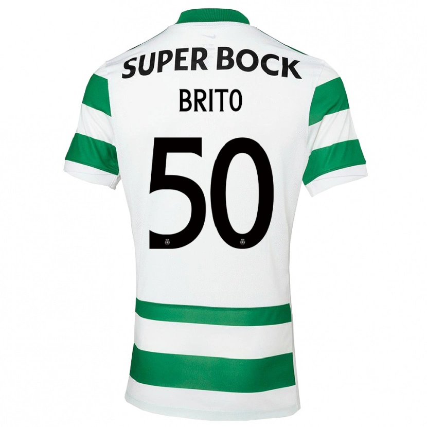 Danxen Kinder Alexandre Brito #50 Grün Weiß Heimtrikot Trikot 2025/26 T-Shirt