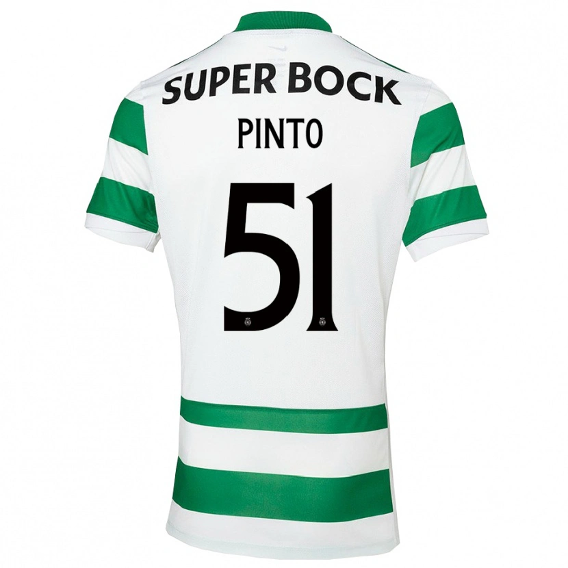 Danxen Kinder Diogo Pinto #51 Grün Weiß Heimtrikot Trikot 2025/26 T-Shirt