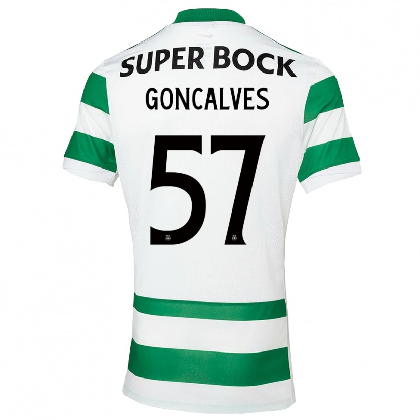 Danxen Kinder Inês Gonçalves #57 Grün Weiß Heimtrikot Trikot 2025/26 T-Shirt