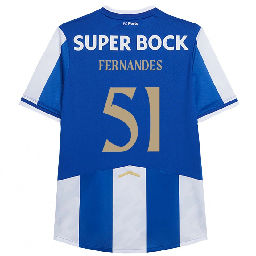 Danxen Kinder Diogo Fernandes #51 Blau Weiß Heimtrikot Trikot 2025/26 T-Shirt