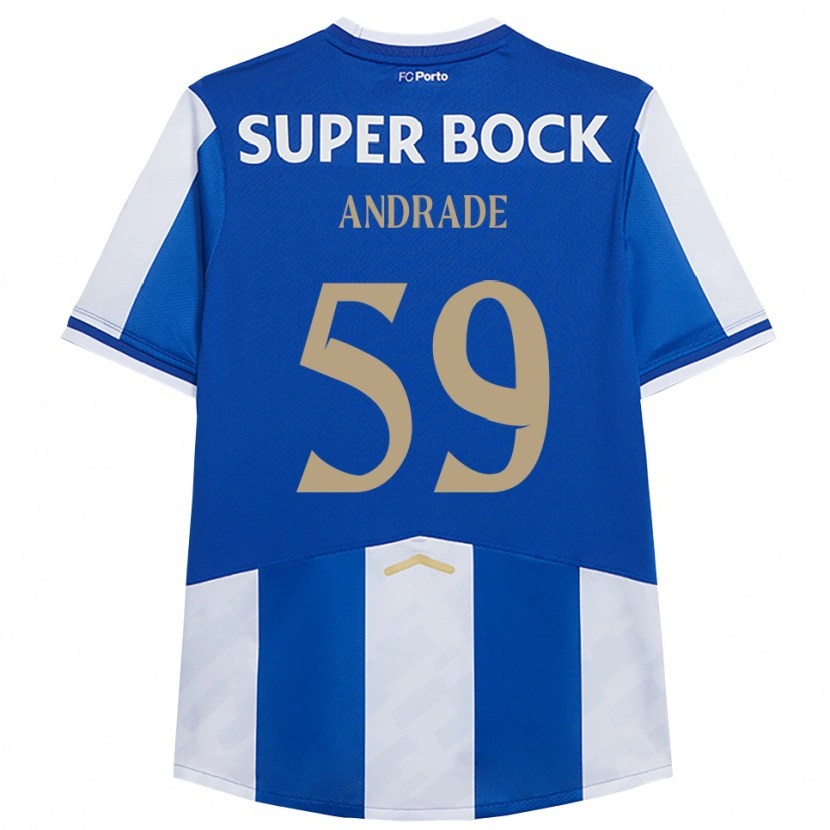 Danxen Kinder Tiago Andrade #59 Blau Weiß Heimtrikot Trikot 2025/26 T-Shirt