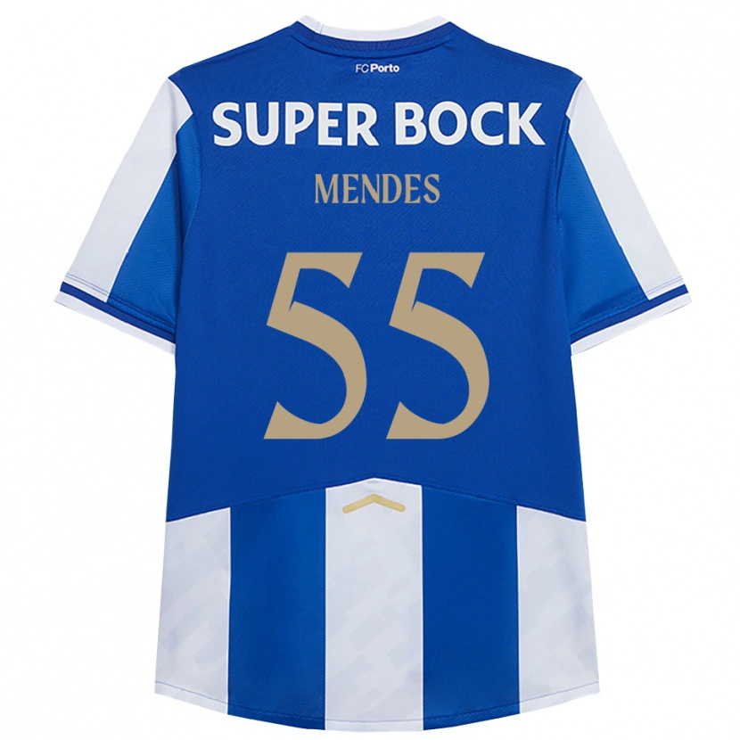 Danxen Kinder Joao Mendes #55 Blau Weiß Heimtrikot Trikot 2025/26 T-Shirt