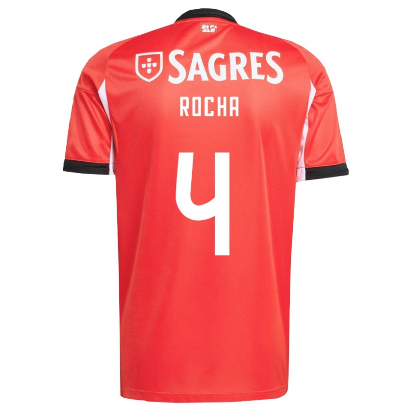 Danxen Kinder Diogo Rocha #4 Rot Weiß Heimtrikot Trikot 2025/26 T-Shirt