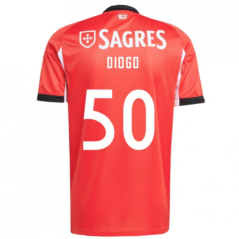 Danxen Kinder Diogo Ferreira #50 Rot Weiß Heimtrikot Trikot 2025/26 T-Shirt