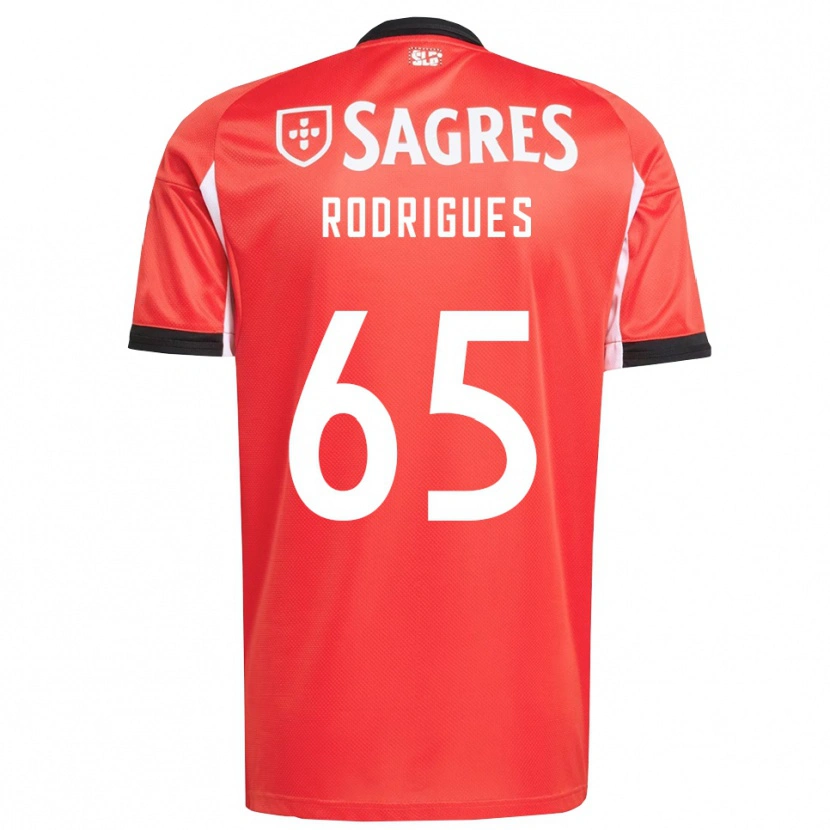 Danxen Kinder Rafael Rodrigues #65 Rot Weiß Heimtrikot Trikot 2025/26 T-Shirt
