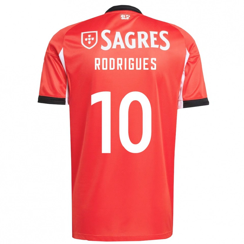 Danxen Kinder Tiago Rodrigues #10 Rot Weiß Heimtrikot Trikot 2025/26 T-Shirt