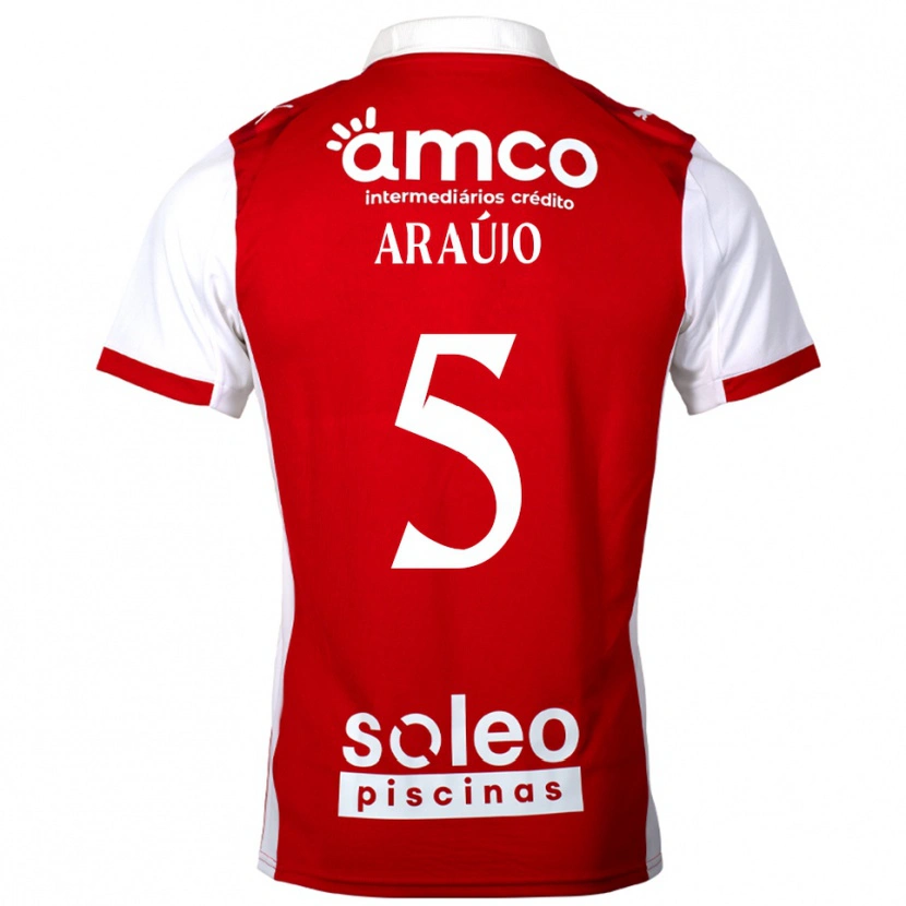 Danxen Kinder Matheus Araújo #5 Rot Weiß Heimtrikot Trikot 2025/26 T-Shirt