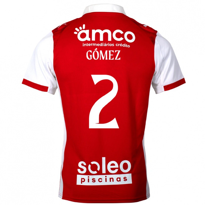 Danxen Kinder Víctor Gómez #2 Rot Weiß Heimtrikot Trikot 2025/26 T-Shirt
