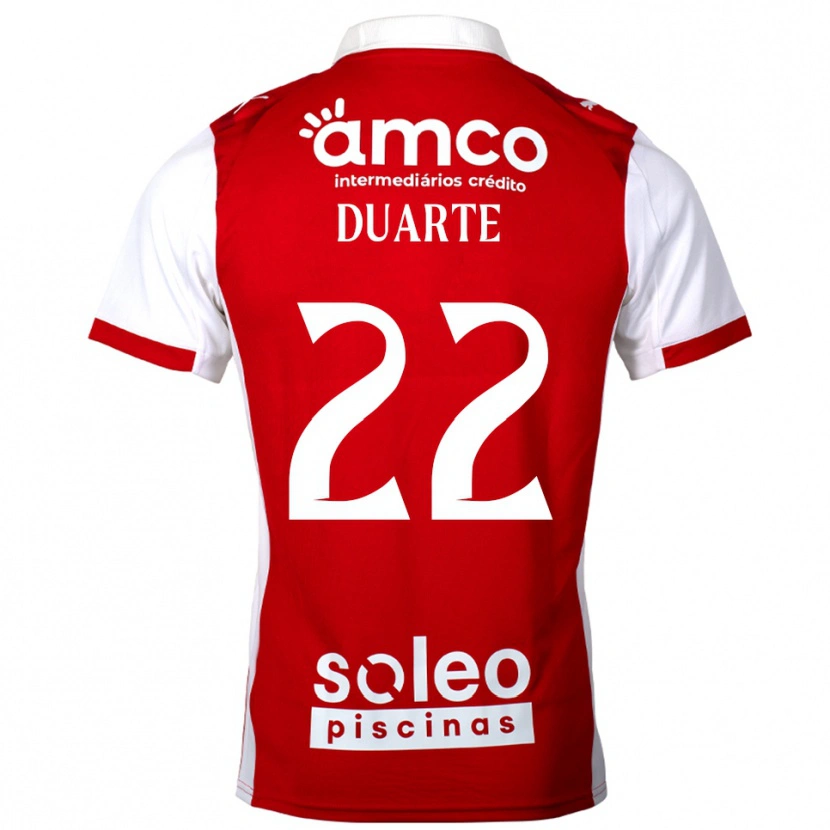 Danxen Kinder Vânia Duarte #22 Rot Weiß Heimtrikot Trikot 2025/26 T-Shirt