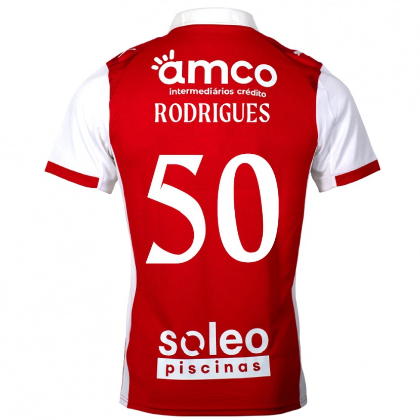 Danxen Kinder Diego Rodrigues #50 Rot Weiß Heimtrikot Trikot 2025/26 T-Shirt