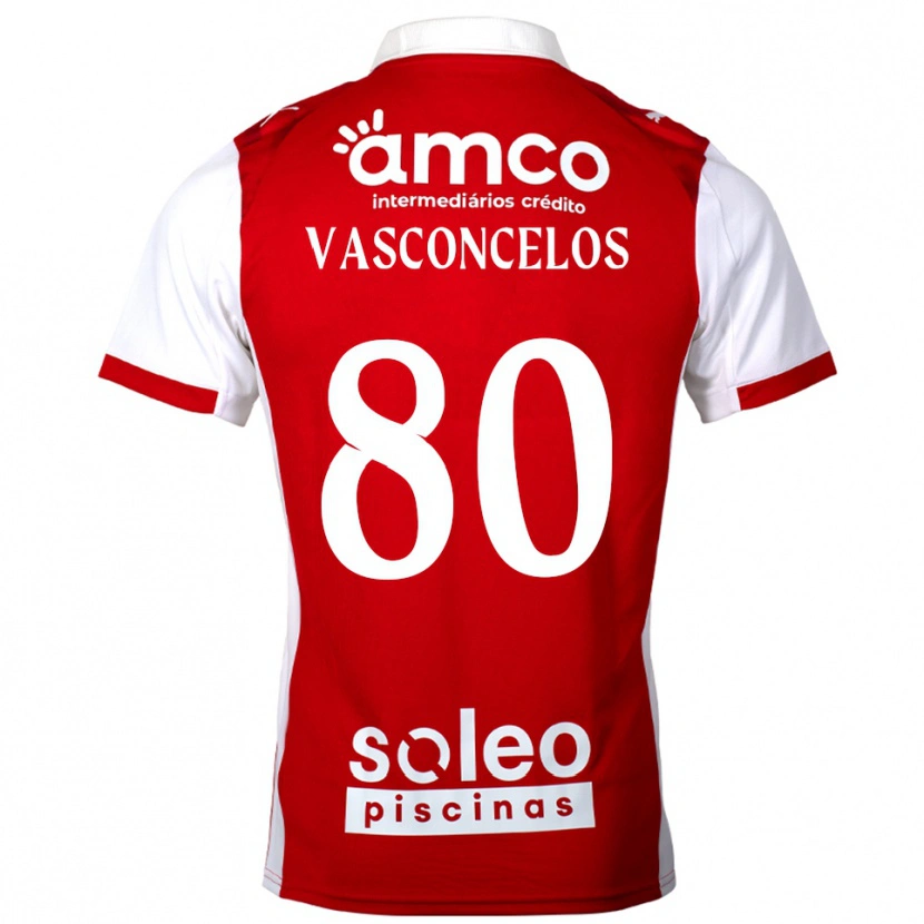 Danxen Kinder Vasconcelos #80 Rot Weiß Heimtrikot Trikot 2025/26 T-Shirt