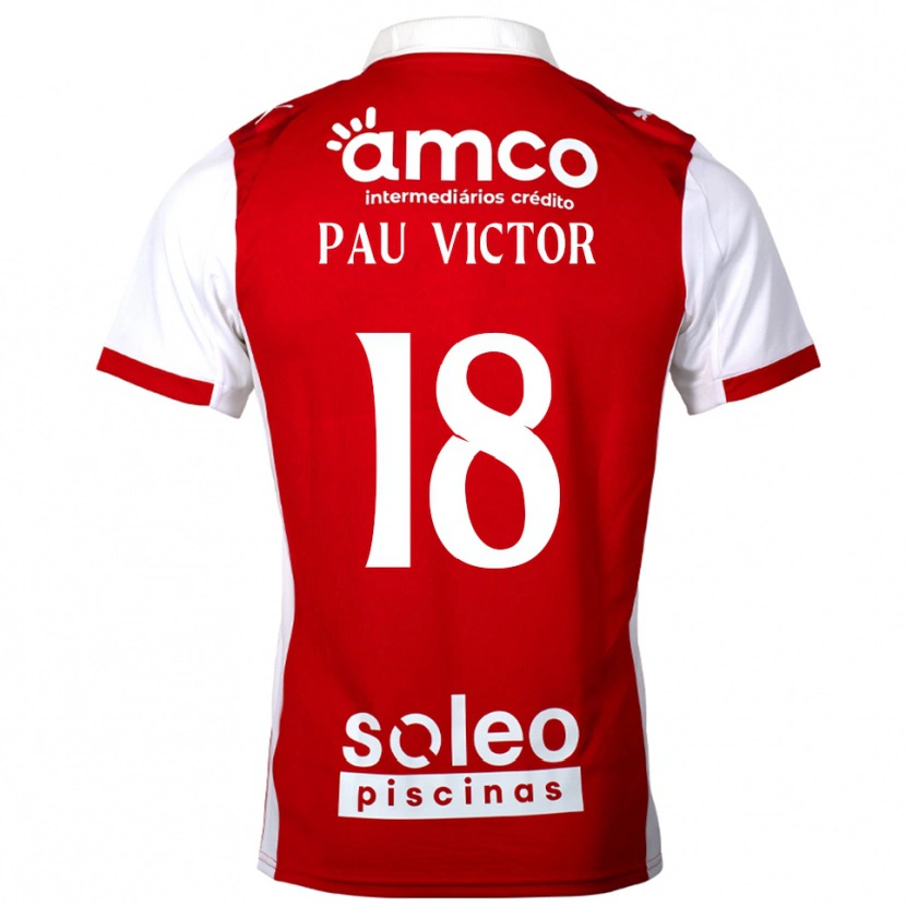 Danxen Kinder Pau Víctor #18 Rot Weiß Heimtrikot Trikot 2025/26 T-Shirt