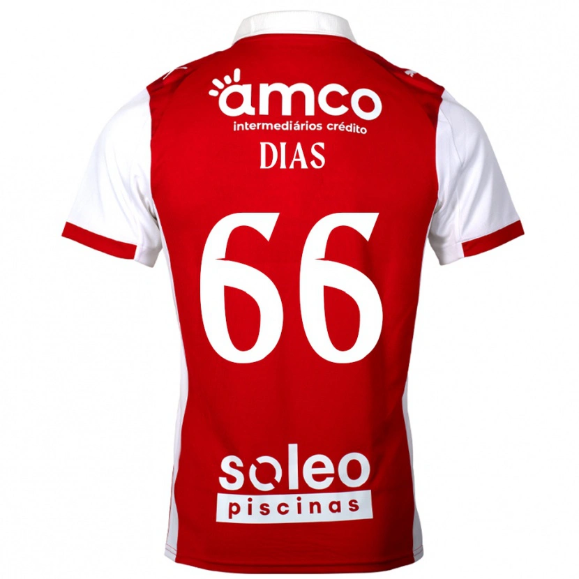 Danxen Kinder Gonçalo Dias #66 Rot Weiß Heimtrikot Trikot 2025/26 T-Shirt