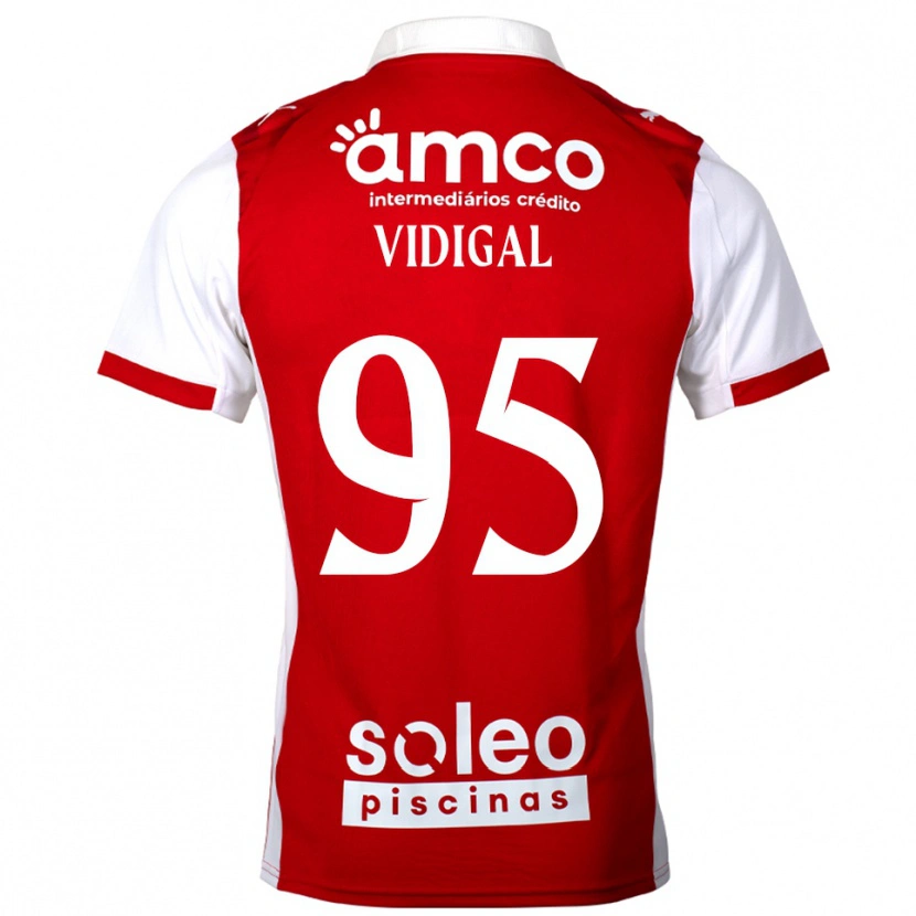 Danxen Kinder Sandro Vidigal #95 Rot Weiß Heimtrikot Trikot 2025/26 T-Shirt