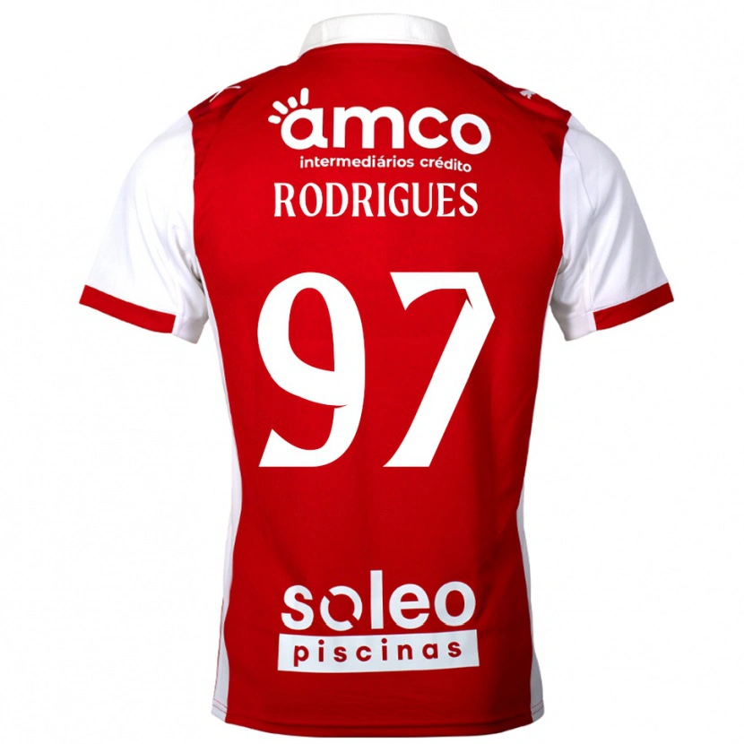 Danxen Kinder Dinis Rodrigues #97 Rot Weiß Heimtrikot Trikot 2025/26 T-Shirt
