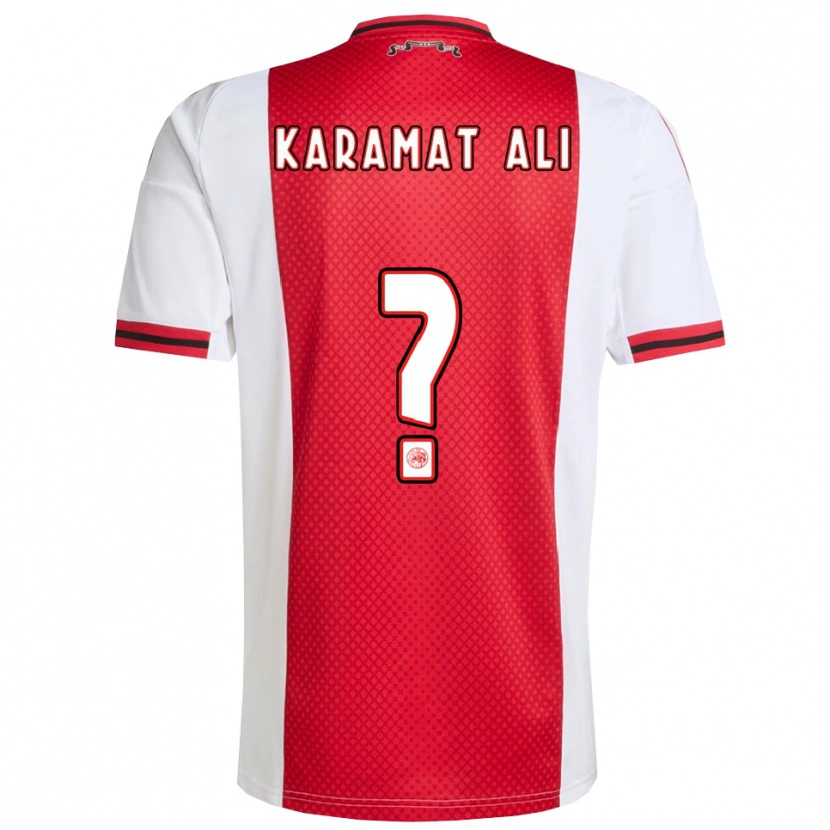 Danxen Kinder Yaïr Karamat Ali #0 Rot Weiß Heimtrikot Trikot 2025/26 T-Shirt