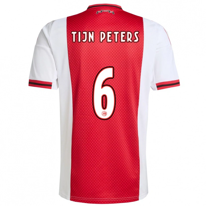 Danxen Kinder Tijn Peters #6 Rot Weiß Heimtrikot Trikot 2025/26 T-Shirt