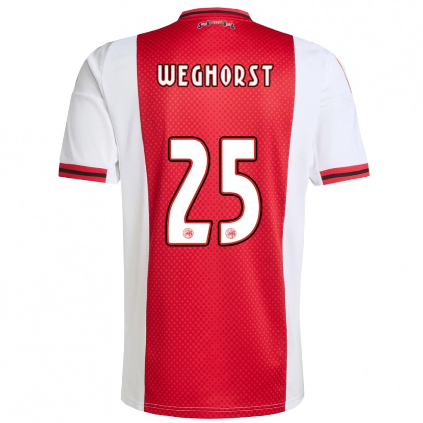 Danxen Kinder Wout Weghorst #25 Rot Weiß Heimtrikot Trikot 2025/26 T-Shirt