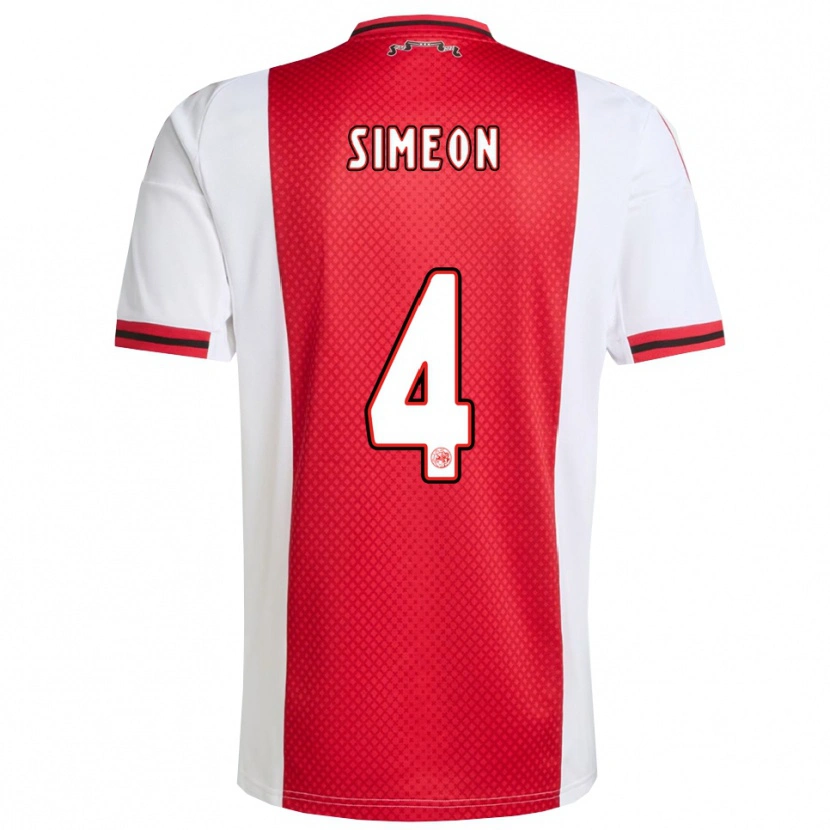 Danxen Kinder Jeshurun Simeon #4 Rot Weiß Heimtrikot Trikot 2025/26 T-Shirt