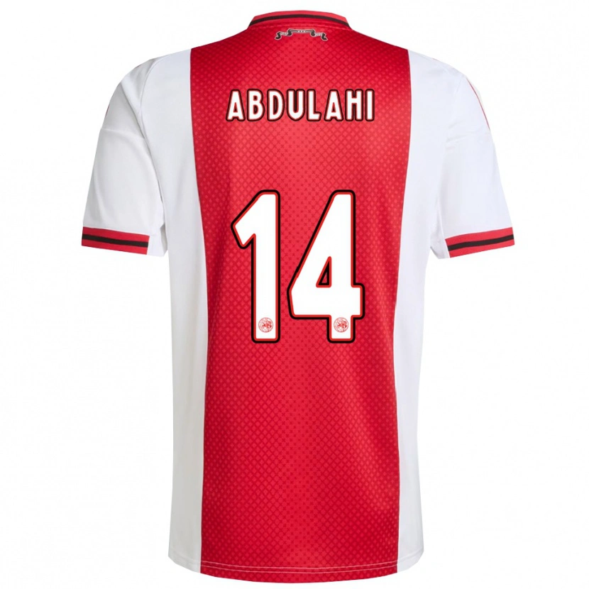 Danxen Kinder Liban Abdulahi #14 Rot Weiß Heimtrikot Trikot 2025/26 T-Shirt