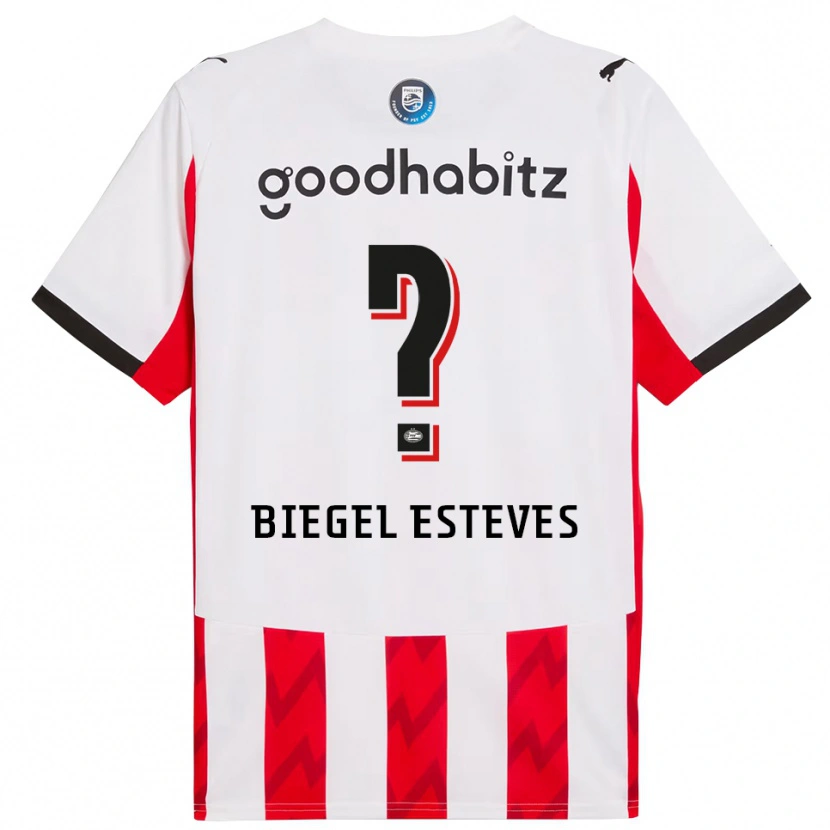 Danxen Kinder Moon Biegel Esteves #0 Rot Weiß Heimtrikot Trikot 2025/26 T-Shirt