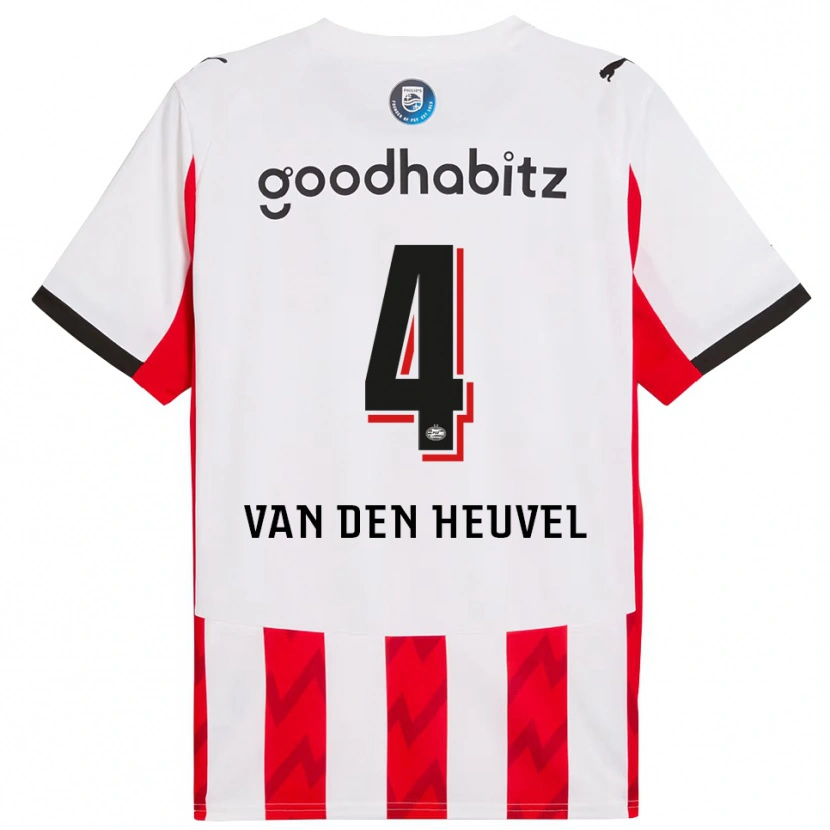 Danxen Kinder Tim Van Den Heuvel #4 Rot Weiß Heimtrikot Trikot 2025/26 T-Shirt