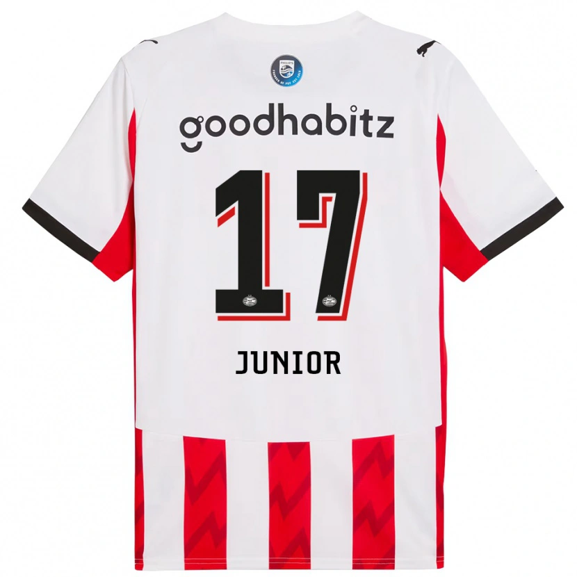 Danxen Kinder Mauro Júnior #17 Rot Weiß Heimtrikot Trikot 2025/26 T-Shirt