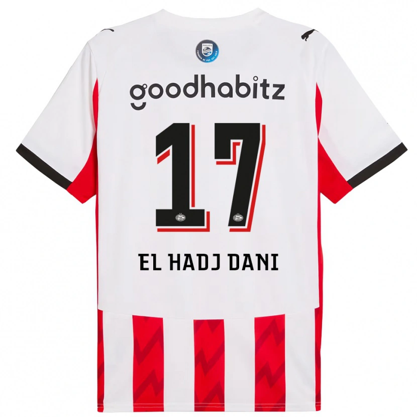 Danxen Kinder Soudais El Hadj Dani #17 Rot Weiß Heimtrikot Trikot 2025/26 T-Shirt