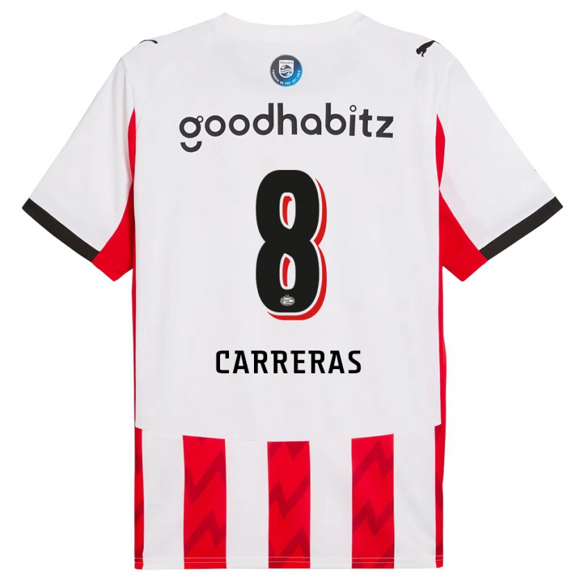 Danxen Kinder Georgina Carreras #8 Rot Weiß Heimtrikot Trikot 2025/26 T-Shirt