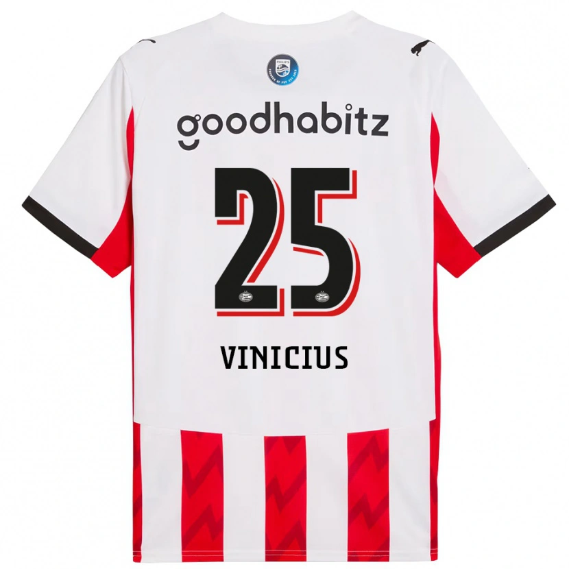Danxen Kinder Carlos Vinicius #25 Rot Weiß Heimtrikot Trikot 2025/26 T-Shirt