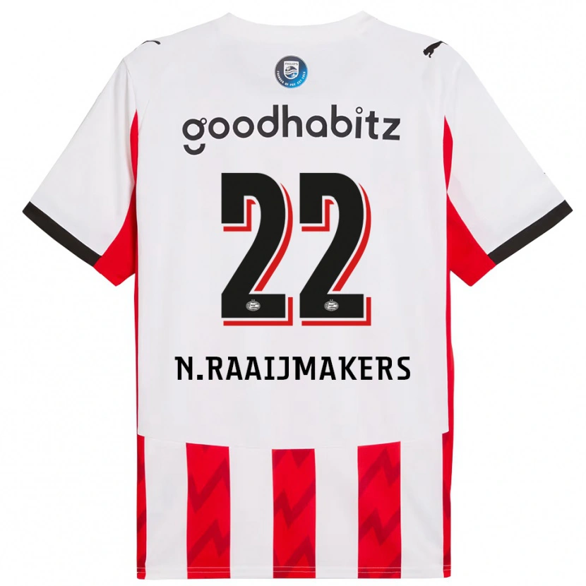 Danxen Kinder Niels Raaijmakers #22 Rot Weiß Heimtrikot Trikot 2025/26 T-Shirt