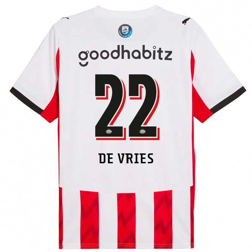 Danxen Kinder Lyam De Vries #22 Rot Weiß Heimtrikot Trikot 2025/26 T-Shirt