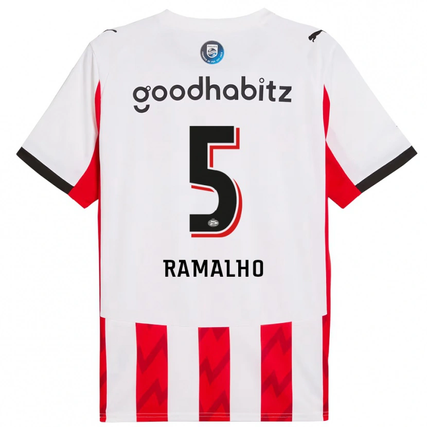 Danxen Kinder Andre Ramalho #5 Rot Weiß Heimtrikot Trikot 2025/26 T-Shirt