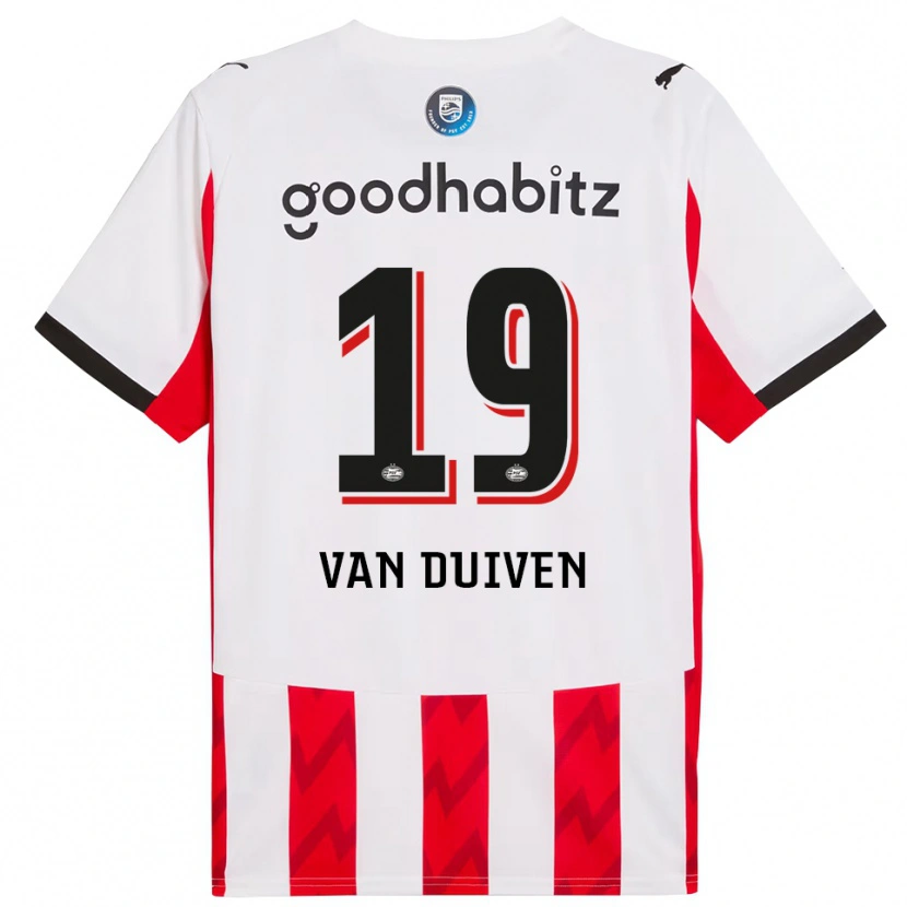 Danxen Kinder Jason Van Duiven #19 Rot Weiß Heimtrikot Trikot 2025/26 T-Shirt