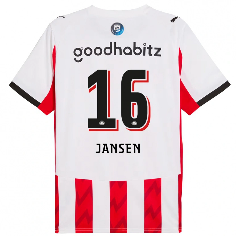 Danxen Kinder Sem Jansen #16 Rot Weiß Heimtrikot Trikot 2025/26 T-Shirt