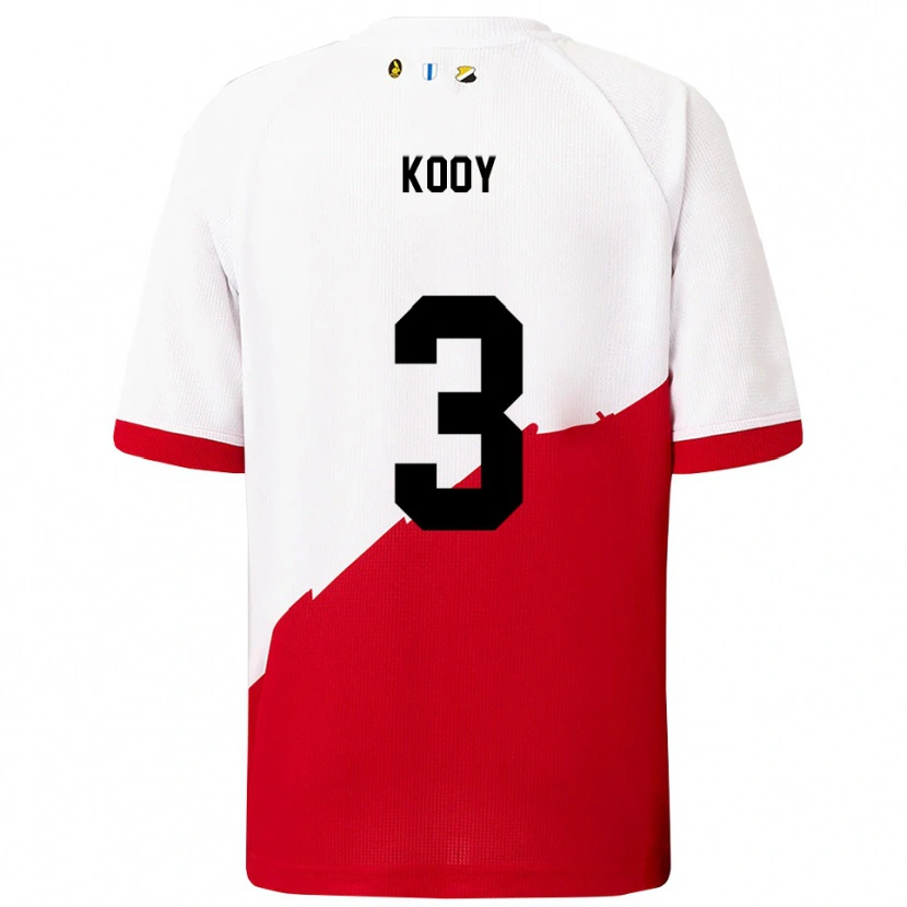 Danxen Kinder Wessel Kooy #3 Weiß Rot Heimtrikot Trikot 2025/26 T-Shirt