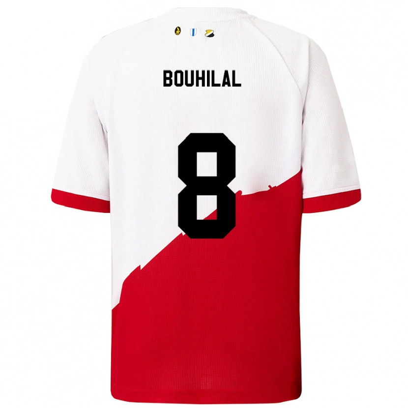 Danxen Kinder Mohammed Bouhilal #8 Weiß Rot Heimtrikot Trikot 2025/26 T-Shirt