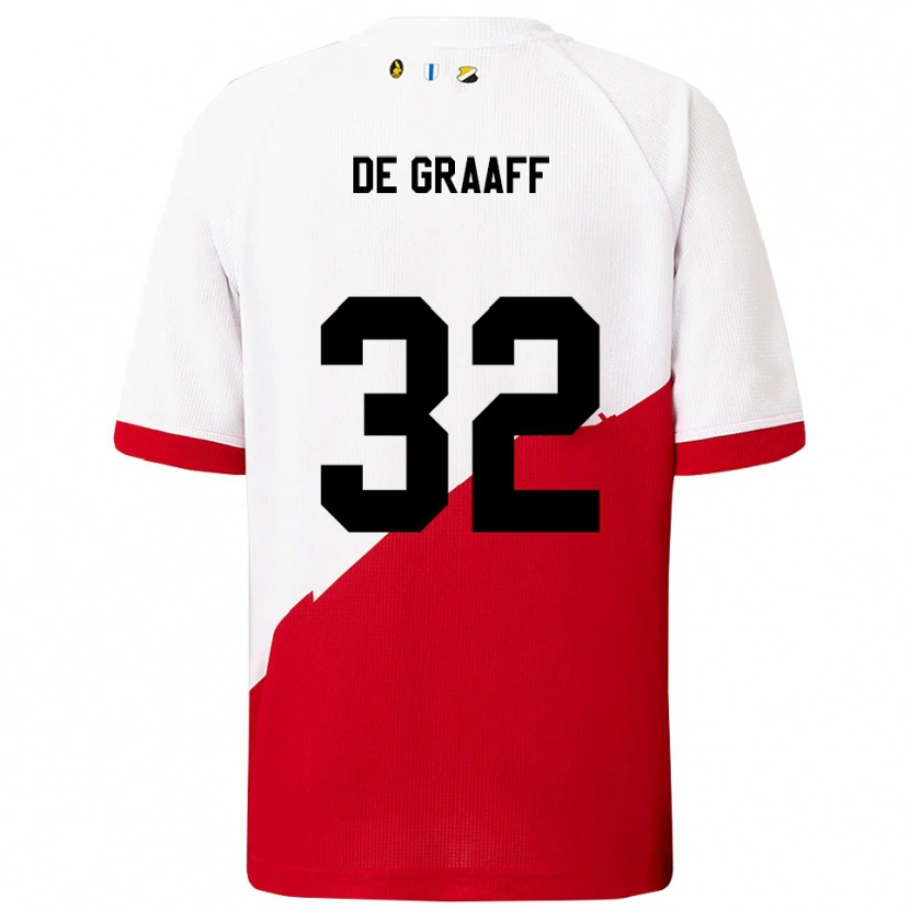 Danxen Kinder Tom De Graaff #32 Weiß Rot Heimtrikot Trikot 2025/26 T-Shirt