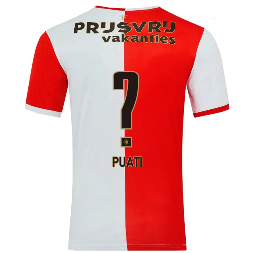 Danxen Kinder Kelson Puati #0 Rot Weiß Heimtrikot Trikot 2025/26 T-Shirt